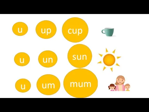 u up cup u un sun u um mum