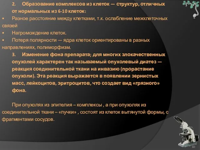 2. Образование комплексов из клеток — структур, отличных от нормальных из 6-10