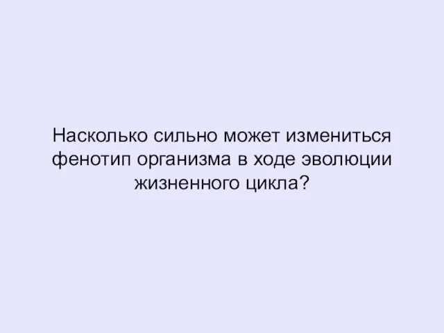 Насколько сильно может измениться фенотип организма в ходе эволюции жизненного цикла?