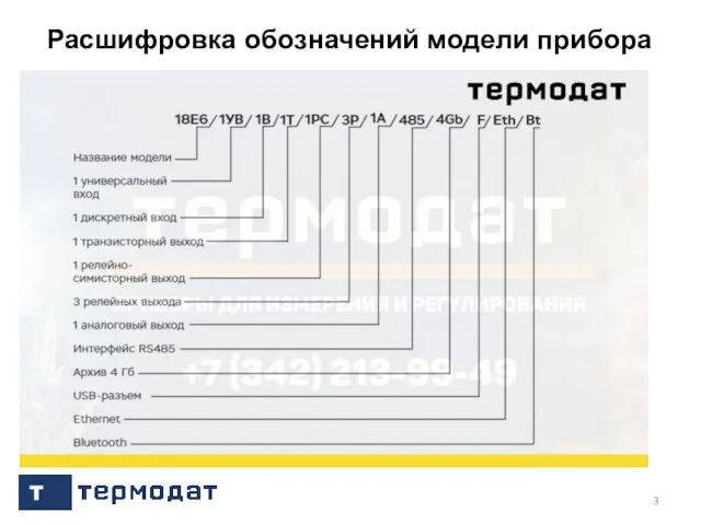 Расшифровка обозначений модели прибора