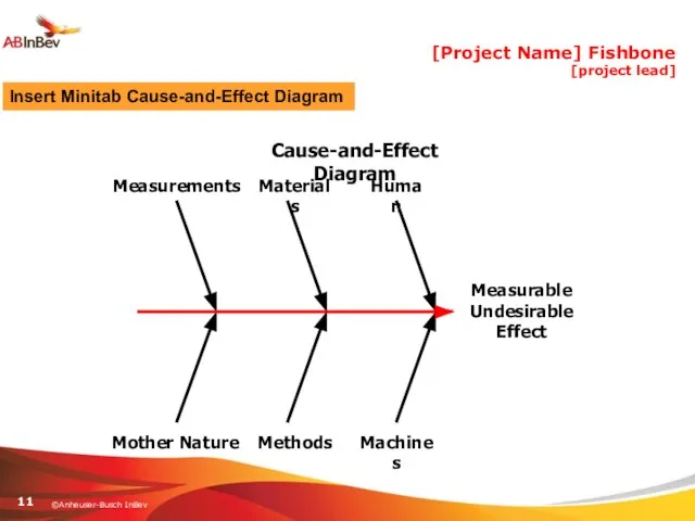 [Project Name] Fishbone [project lead] Human Machines Materials Methods Measurements Mother Nature