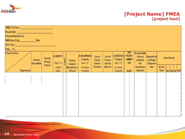 [Project Name] FMEA [project lead]