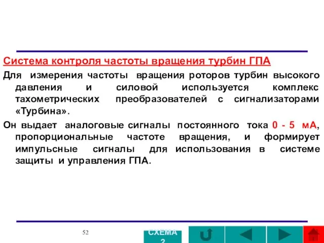 Система контроля частоты вращения турбин ГПА Для измерения частоты вращения роторов турбин