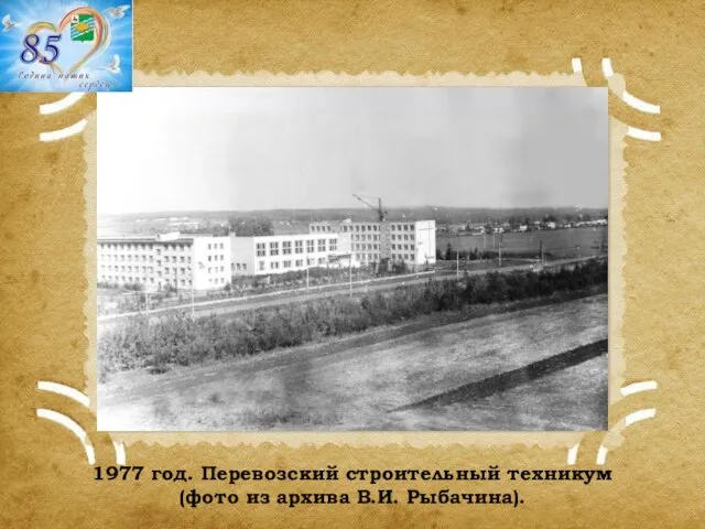 1977 год. Перевозский строительный техникум (фото из архива В.И. Рыбачина).