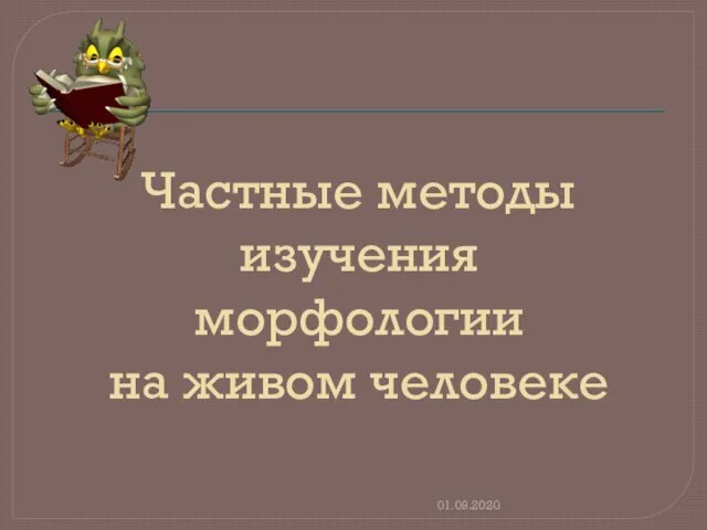 Частные методы изучения морфологии на живом человеке 01.09.2020