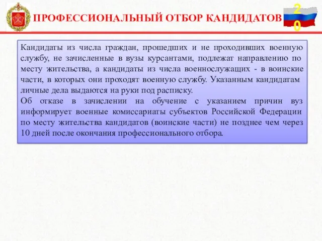 Кандидаты из числа граждан, прошедших и не проходивших военную службу, не зачисленные