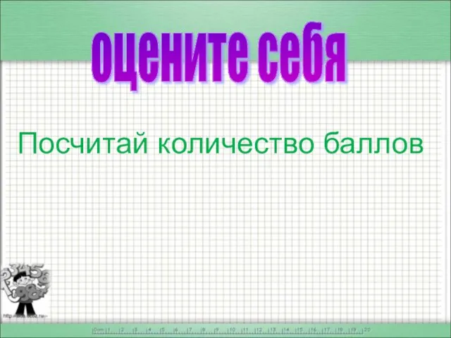 оцените себя Посчитай количество баллов