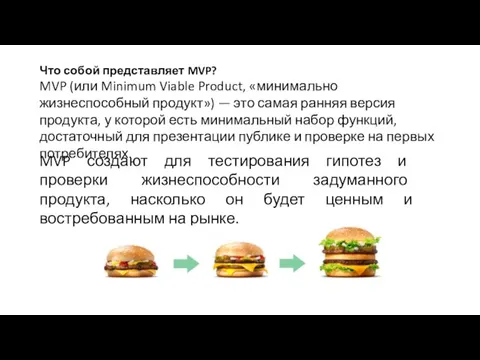 Что собой представляет MVP? MVP (или Minimum Viable Product, «минимально жизнеспособный продукт»)