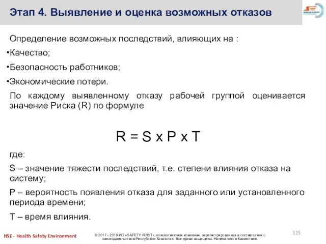 Этап 4. Выявление и оценка возможных отказов Определение возможных последствий, влияющих на