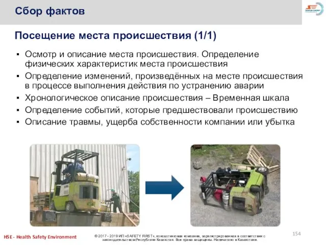 Посещение места происшествия (1/1) Осмотр и описание места происшествия. Определение физических характеристик