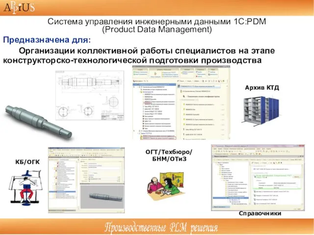 Предназначена для: Организации коллективной работы специалистов на этапе конструкторско-технологической подготовки производства Система