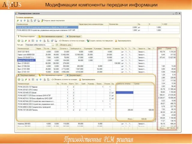 Модификации компоненты передачи информации