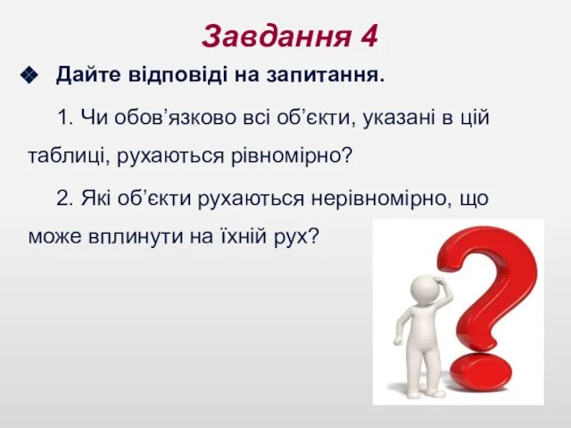 Завдання 4 Дайте відповіді на запитання. 1. Чи обов’язково всі об’єкти, указані