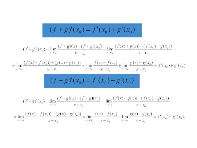 Производная суммы и разности