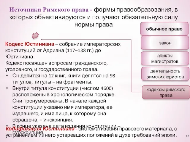 Источники Римского права - формы правообразования, в которых объективируются и получают обязательную