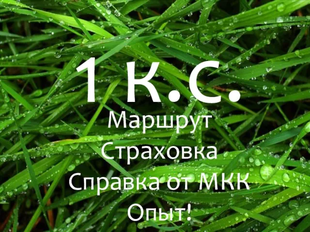 1 к.с. Маршрут Страховка Справка от МКК Опыт!