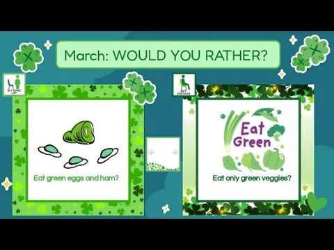 Eat green eggs and ham? Eat only green veggies?