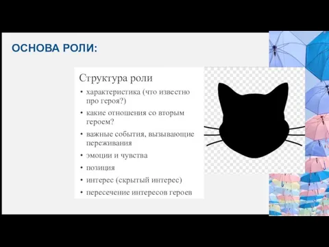 ОСНОВА РОЛИ: Структура роли характеристика (что известно про героя?) какие отношения со