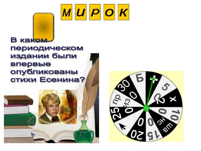 М и р о к В каком периодическом издании были впервые опубликованы стихи Есенина?