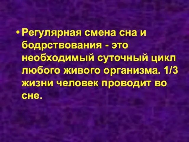 Регулярная смена сна и бодрствования - это необходимый суточный цикл любого живого