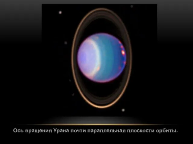 Ось вращения Урана почти параллельная плоскости орбиты.