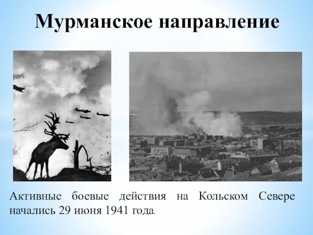 Активные боевые действия на Кольском Севере начались 29 июня 1941 года. Мурманское направление