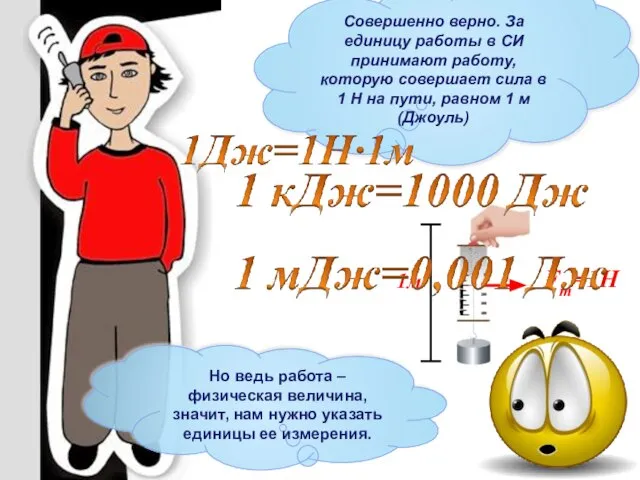 Совершенно верно. За единицу работы в СИ принимают работу, которую совершает сила