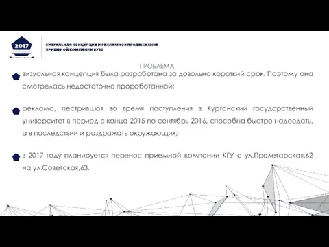 ПРОБЛЕМА визуальная концепция была разработана за довольно короткий срок. Поэтому она смотрелась