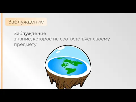 Заблуждение Заблуждение знание, которое не соответствует своему предмету