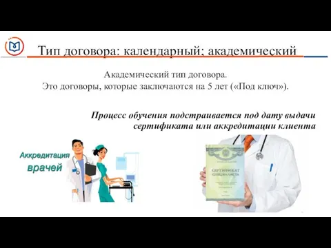 Тип договора: календарный; академический Академический тип договора. Это договоры, которые заключаются на