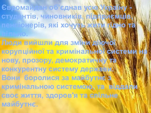Євромайдан об’єднав усю Україну - студентів, чиновників, підприємців, пенсіонерів, які хочуть жити