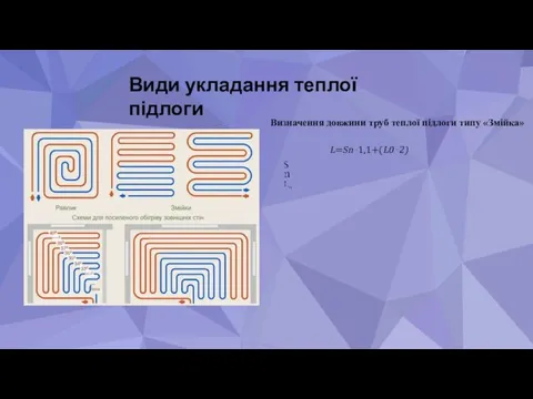 Види укладання теплої підлоги Визначення довжини труб теплої підлоги типу «Змійка»