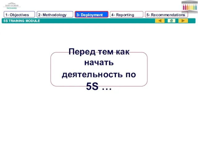 5S TRAINING MODULE Перед тем как начать деятельность по 5S … 1-