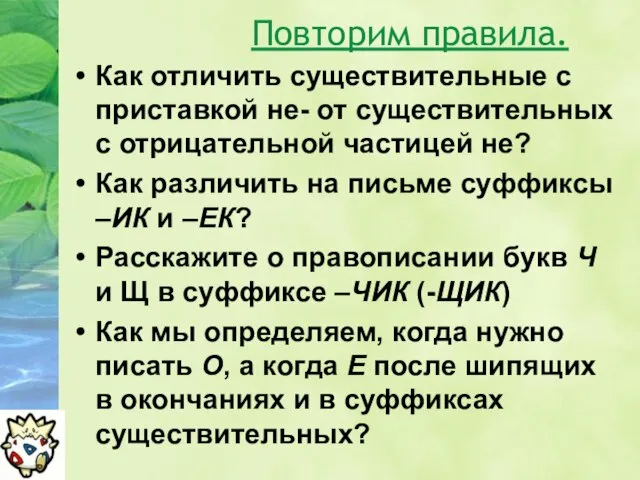 Повторим правила. Как отличить существительные с приставкой не- от существительных с отрицательной