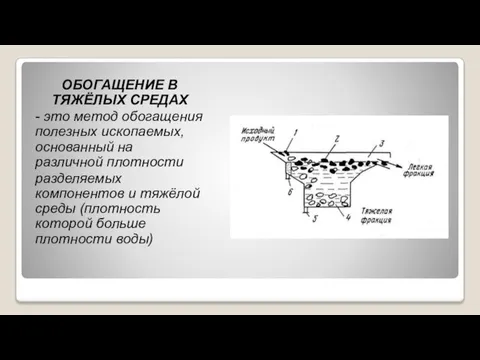 ОБОГАЩЕНИЕ В ТЯЖЁЛЫХ СРЕДАХ - это метод обогащения полезных ископаемых, основанный на