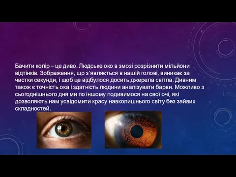 Бачити колір – це диво. Людське око в змозі розрізнити мільйони відтінків.