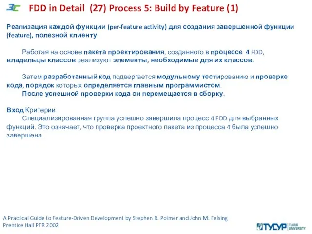 A Practical Guide to Feature-Driven Development by Stephen R. Polmer and John