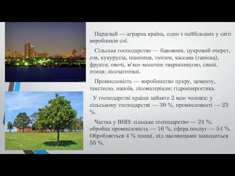 Парагвай — аграрна країна, один з найбільших у світі виробників сої. Сільське