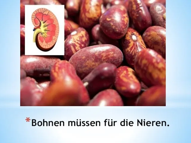 Bohnen müssen für die Nieren.