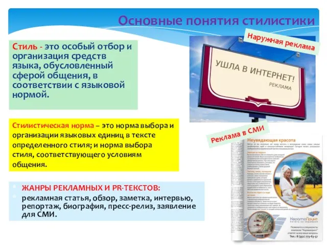 Стиль - это особый отбор и организация средств языка, обусловленный сферой общения,