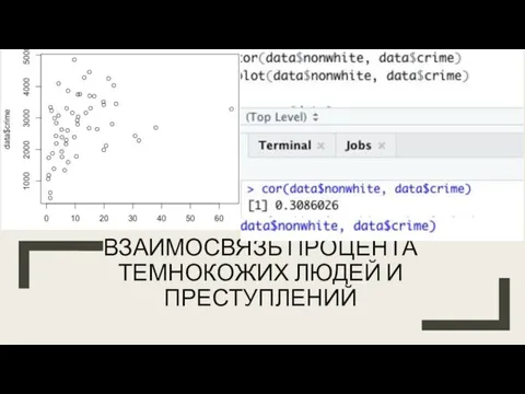 ВЗАИМОСВЯЗЬ ПРОЦЕНТА ТЕМНОКОЖИХ ЛЮДЕЙ И ПРЕСТУПЛЕНИЙ