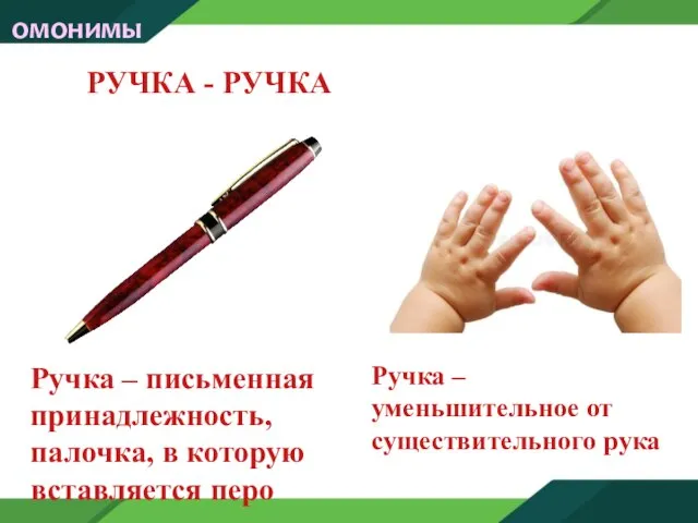 РУЧКА - РУЧКА Ручка – письменная принадлежность, палочка, в которую вставляется перо