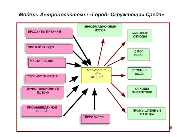 Модель Антропосистемы «Город- Окружающая Среда»