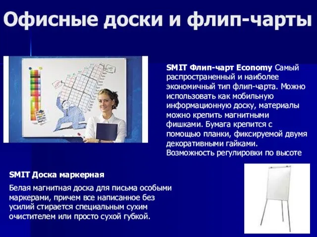 Офисные доски и флип-чарты SMIT Доска маркерная Белая магнитная доска для письма