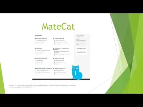 MateCat Шкрабо О.Н. для III Международного научно-образовательного форума молодых переводчиков «Языковая личность