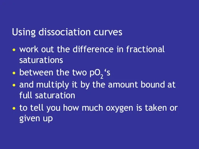 Using dissociation curves work out the difference in fractional saturations between the