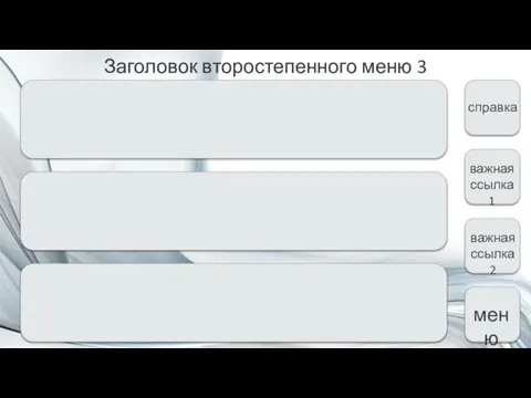 Заголовок второстепенного меню 3 меню важная ссылка 1 справка важная ссылка 2