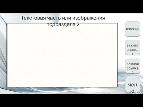 Текстовая часть или изображения подраздела 2 меню важная ссылка 1 справка важная ссылка 2