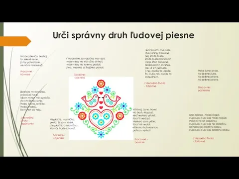 Urči správny druh ľudovej piesne V Hodoníne za vojačka ma vzali, moje