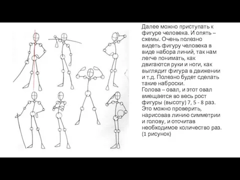 Далее можно приступать к фигуре человека. И опять – схемы. Очень полезно